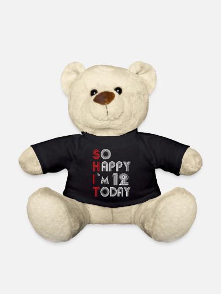 12 Geburtstag - Teddy - Schwarz