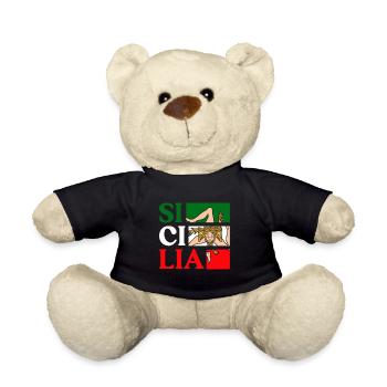 Sizilien flagge Sizilien Palermo Italien - Teddy - Schwarz - Vorne