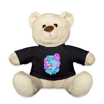 8ème anniversaire Fille de 8 ans Sirène - Nounours - noir - Devant