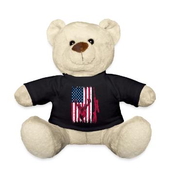 Hunter American Flag Deer Head - Deer Hunting - Teddy - Schwarz - Vorne