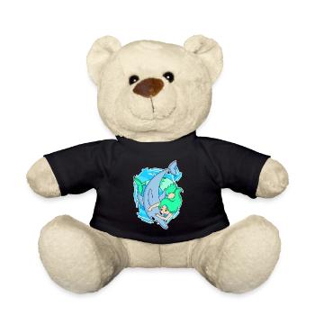 Delfin Meerjungfrau Mädchen Tochter Geschenk - Teddy - Schwarz - Vorne
