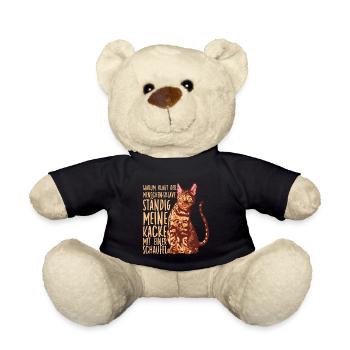 Lustiges Katzenhalter Motiv für Katzen Fans - Teddy - Schwarz - Vorne