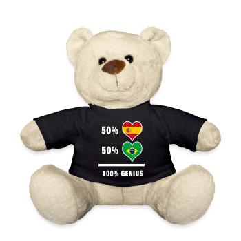 Brazil and Spain genius / gift - Teddy Bear - black - Front