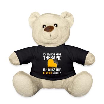 Klavier Therapie Spruch - Teddy - Schwarz - Vorne