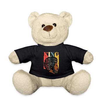 King Proud Melanated Dad Black Father's Day - Teddy Bear - black - Front