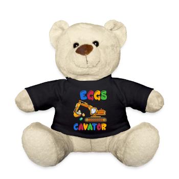Funny EggsCavator Happy Easter Excavator Egg Kids - Teddy Bear - black - Front