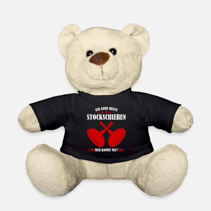 Stockschießen Stockschütze Eisstock - Teddy - Schwarz