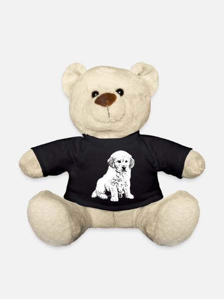 Golden Retriever Puppy Drawing - Teddy Bear - black