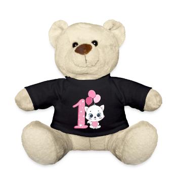 Chaton 1er anniversaire | Chemise d’anniversaire de chat | Chat - Nounours - noir - Devant