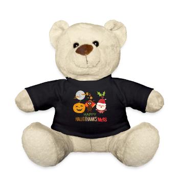 Happy hallo,thanks,mas, happy holidays - Teddy Bear - black - Front