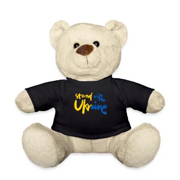 Soutenez l’Ukraine, la paix et non la guerre - Nounours - noir - Devant
