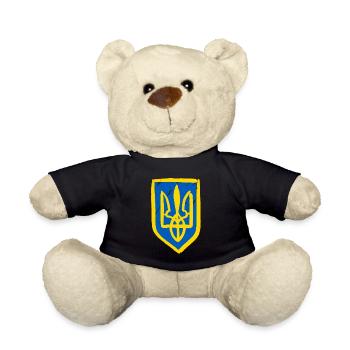Soutenez l’Ukraine, la paix et non la guerre - Nounours - noir - Devant