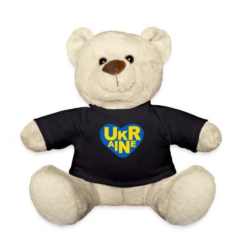 Soutenez l’Ukraine, la paix et non la guerre - Nounours - noir - Devant