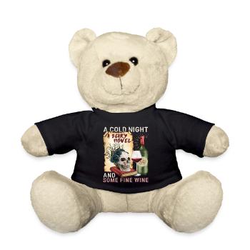 Bookworm Books Book, Red Wine Saying - Nounours - noir - Devant