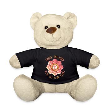Jesus Christ with 3D mandala, Christian saying - Teddy Bear - black - Front