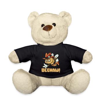 Beehaw bee with cowboy hat Yeehaw - Teddy Bear - black - Front