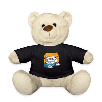Stilvolle Nerd Persische Katze Beanie Brille - Teddy - Schwarz - Vorne