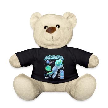 Comic-Astronaut Krokodil-Alligator im Weltall - Teddy - Schwarz - Vorne