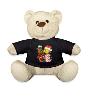 Softball Noël Joueur de softball Cadeau de fête de Noël - Nounours - noir - Devant