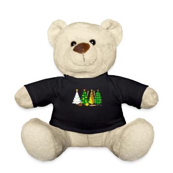 Softball Noël Joueur de softball Cadeau de fête de Noël - Nounours - noir - Devant