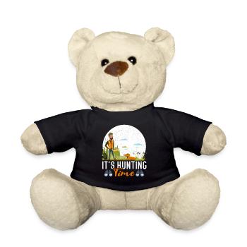 lustiges Jagdzeit mit Jagdhorn in der Natur - Teddy - Schwarz - Vorne