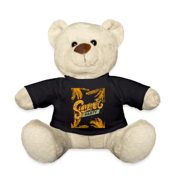 Sommer, Summer, Sommer-Party mit Palmen Spruch - Teddy - Schwarz - Vorne