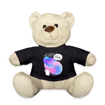 Mouse in space, funny saying - Teddy Bear - black - Front