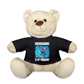Snowboarding Is My Therapy Snowboarding - Teddy - Schwarz - Vorne