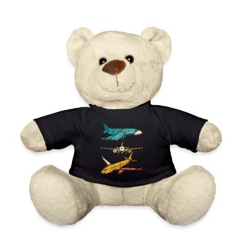 Retro Flugzeugführer Fliegen Vintage Flugzeug Pilo - Teddy - Schwarz - Vorne