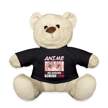 Anime because people suck - Teddy Bear - black - Front