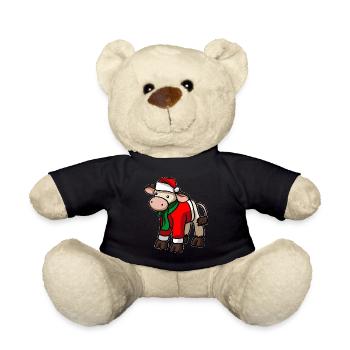 Cow Beef Christmas Hat - Teddy Bear - black - Front