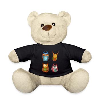 Owl Eagle Owl Animal Forest Animal Little Owl Barn Owl Fun - Teddy Bear - black - Front