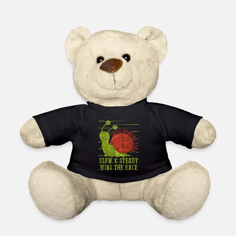 Snail Running Team Funny Snail Runner - Teddy Bear - black