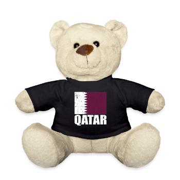 Qatar Flag - Teddy Bear - black - Front