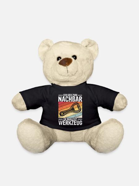 Ich geh zum Nachbar Er Braucht Werkzeug - Teddy - Schwarz