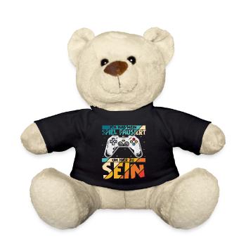 Gamer Zocker Design PC Spiel Gaming Geschenk Gamer - Teddy - Schwarz - Vorne