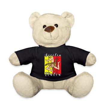 Sizilien flagge Sizilien Palermo Italien - Teddy - Schwarz - Vorne