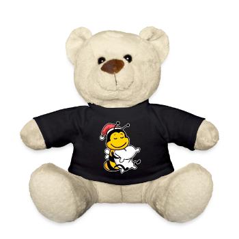 Bee Christmas Sleep Sleep Sleep Sleep - Teddy Bear - black - Front