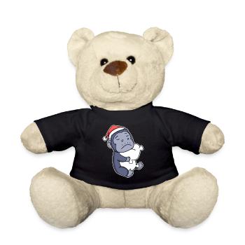 Gorilla Christmas Sleep Sleep Sleep - Teddy Bear - black - Front
