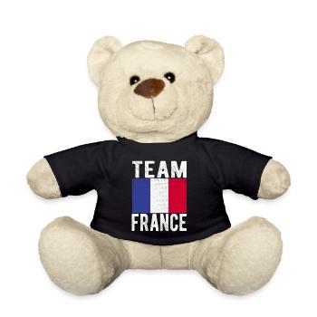 Français drapeau - Nounours - noir - Devant