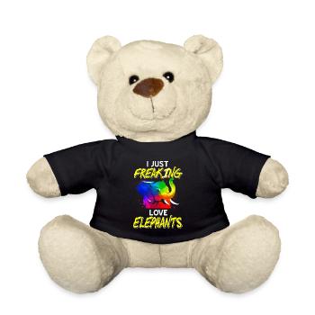 I Just Freaking Love Elephants Retro Punk Designs - Teddy - Schwarz - Vorne