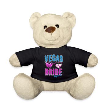 Cute Retro Vegas Bride Squad Vegas Wedding T-Shirt - Teddy Bear - black - Front