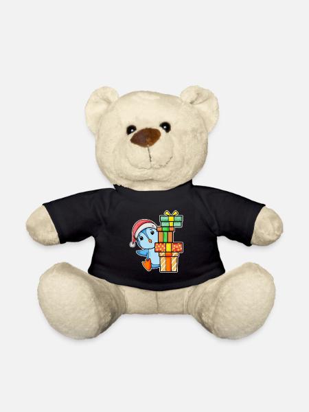 Pingouin de Noël avec cadeaux - Nounours - noir