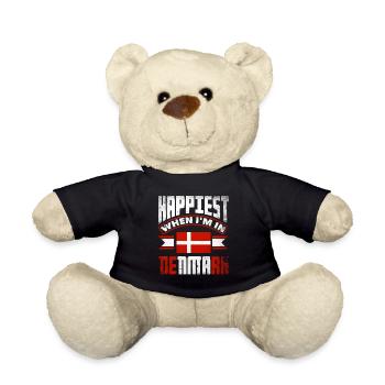 Denmark Danish Denmark Flag Happiest When Im In - Teddy Bear - black - Front