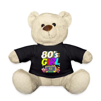 Women 80s girl 80s Themes Party Vintage 1980s - Teddy Bear - black - Front