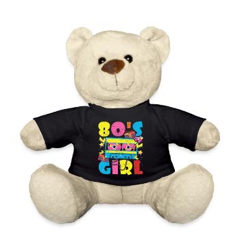 Women 80s girl 80s Themes Party Vintage 1980s - Teddy Bear - black - Front