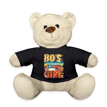 Women 80s girl 80s Themes Party Vintage 1980s - Teddy Bear - black - Front