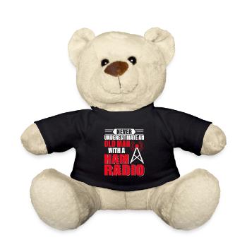 Never Underestimate An Old Man With A Ham Radio Am - Teddy Bear - black - Front
