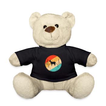 Goat Retro Heartbeat - Teddy Bear - black - Front