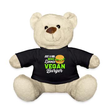 Only a girl who loves vegan burger Vegan Girl - Teddy Bear - black - Front